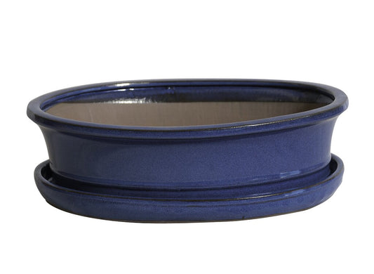 Tiesto Oval Azul Con Plato 31x25x8cm_0