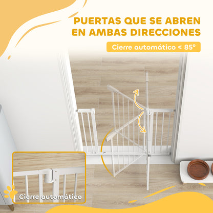 Pawhut Barrera De Seguridad Para Niños Y Perros Ancho De 76-102 Cm Blanco_4