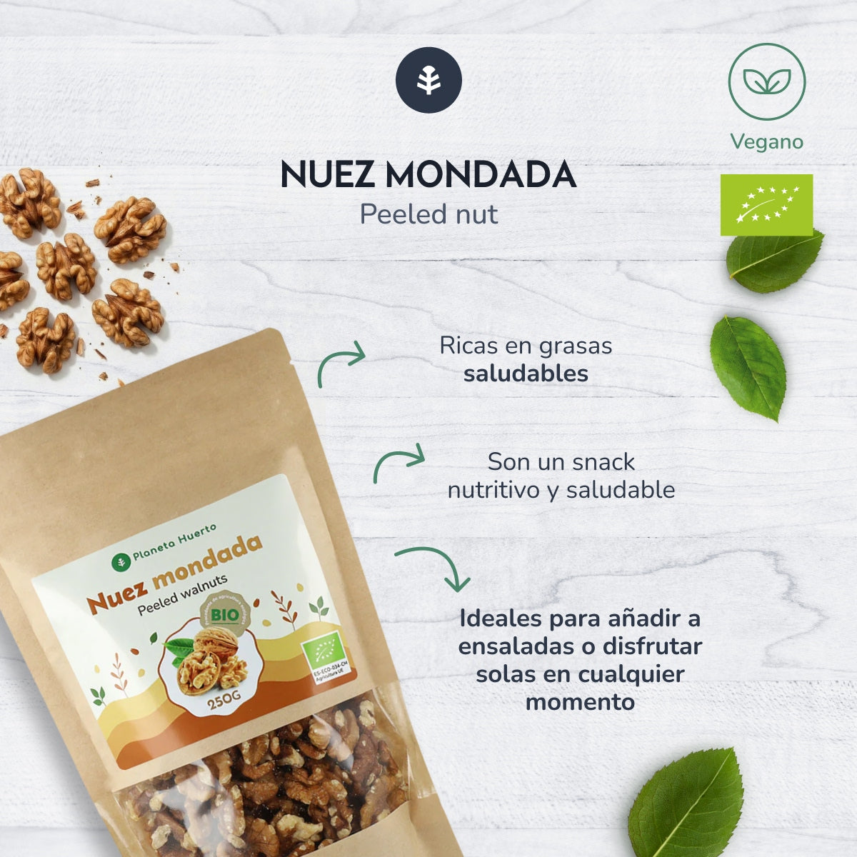 Nueces peladas ECO Planeta Huerto 1 kg