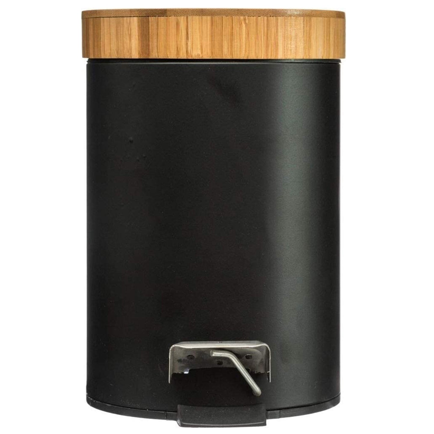Cubo Pedal 3l Metal Bamboo Negro_4