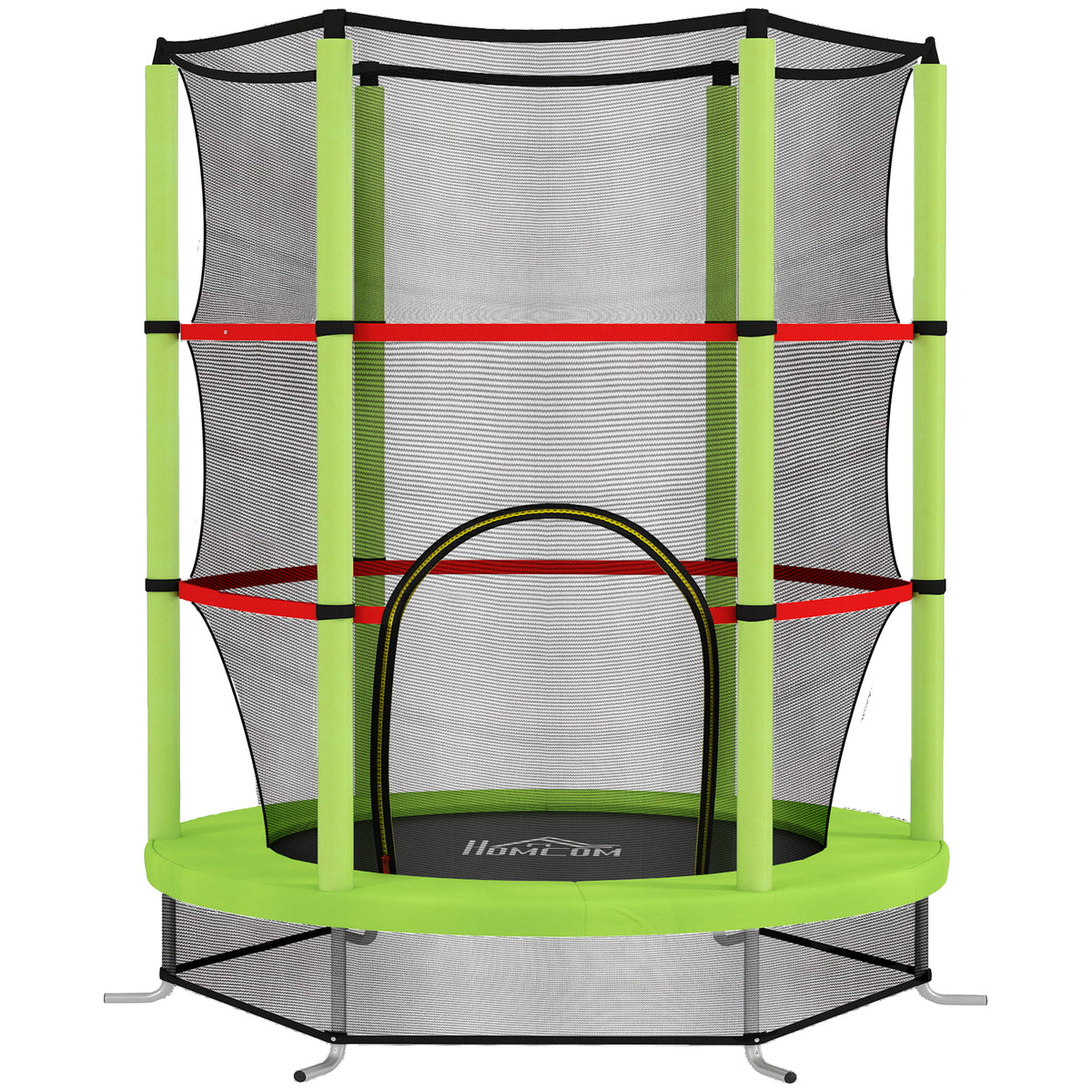 Cama Elástica Infantil Homcom Acero Verde 140x140x190 Cm_1