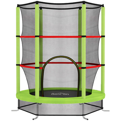 Cama Elástica Infantil Homcom Acero Verde 140x140x190 Cm_1