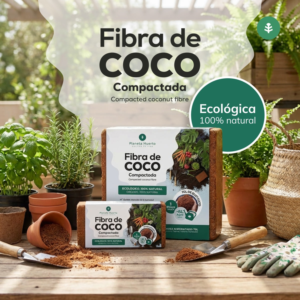 Sustrato Fibra de Coco Planeta Huerto 140 Litros