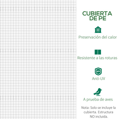 Outsunny Cubierta De Invernadero Túnel 6x3x2m 12 Ventanas Y Puerta Enrollable_5
