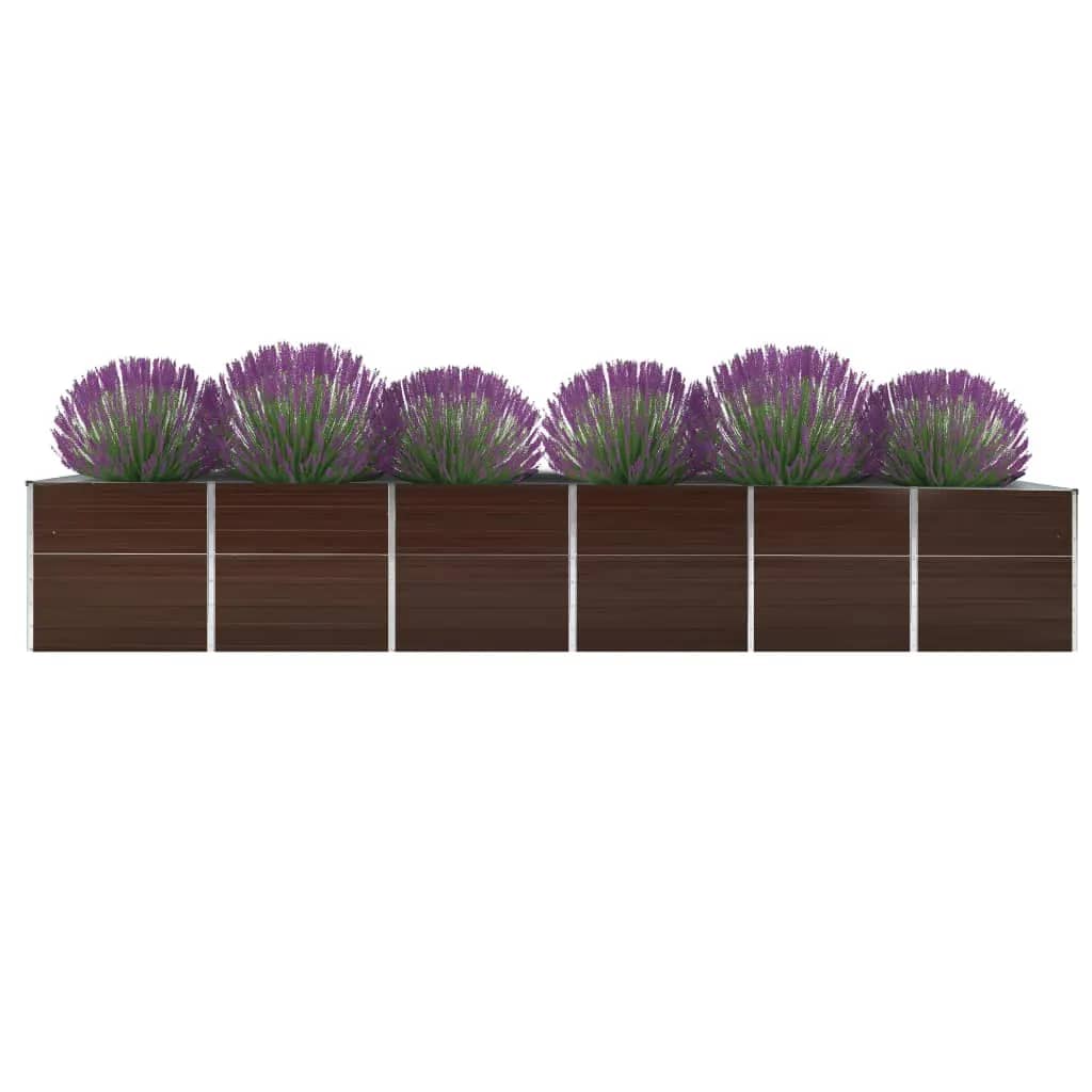 Arriate De Jardín De Acero Galvanizado Marrón 480x80x77 Cm_0