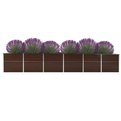 Arriate De Jardín De Acero Galvanizado Marrón 480x80x77 Cm_0