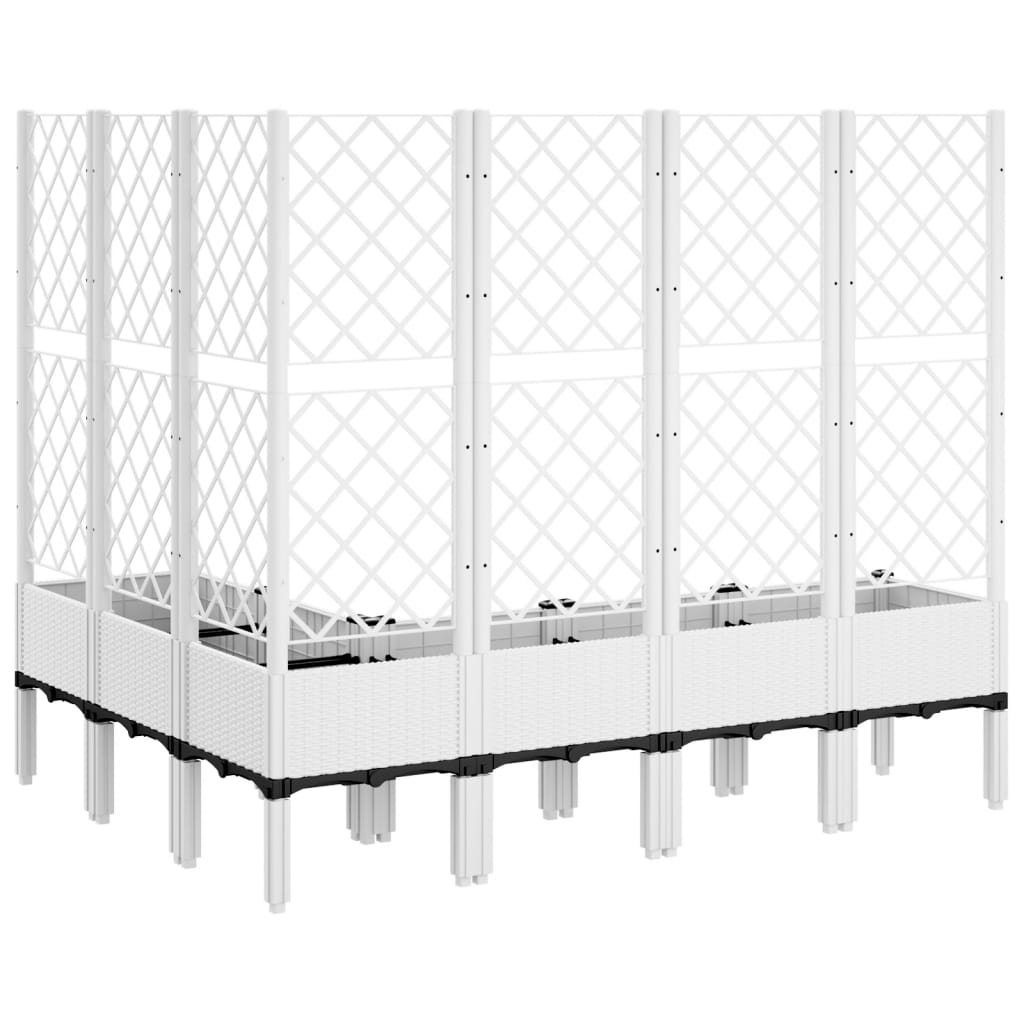 Jardinera Con Enrejado Pp Blanco 160x120x142 Cm_4