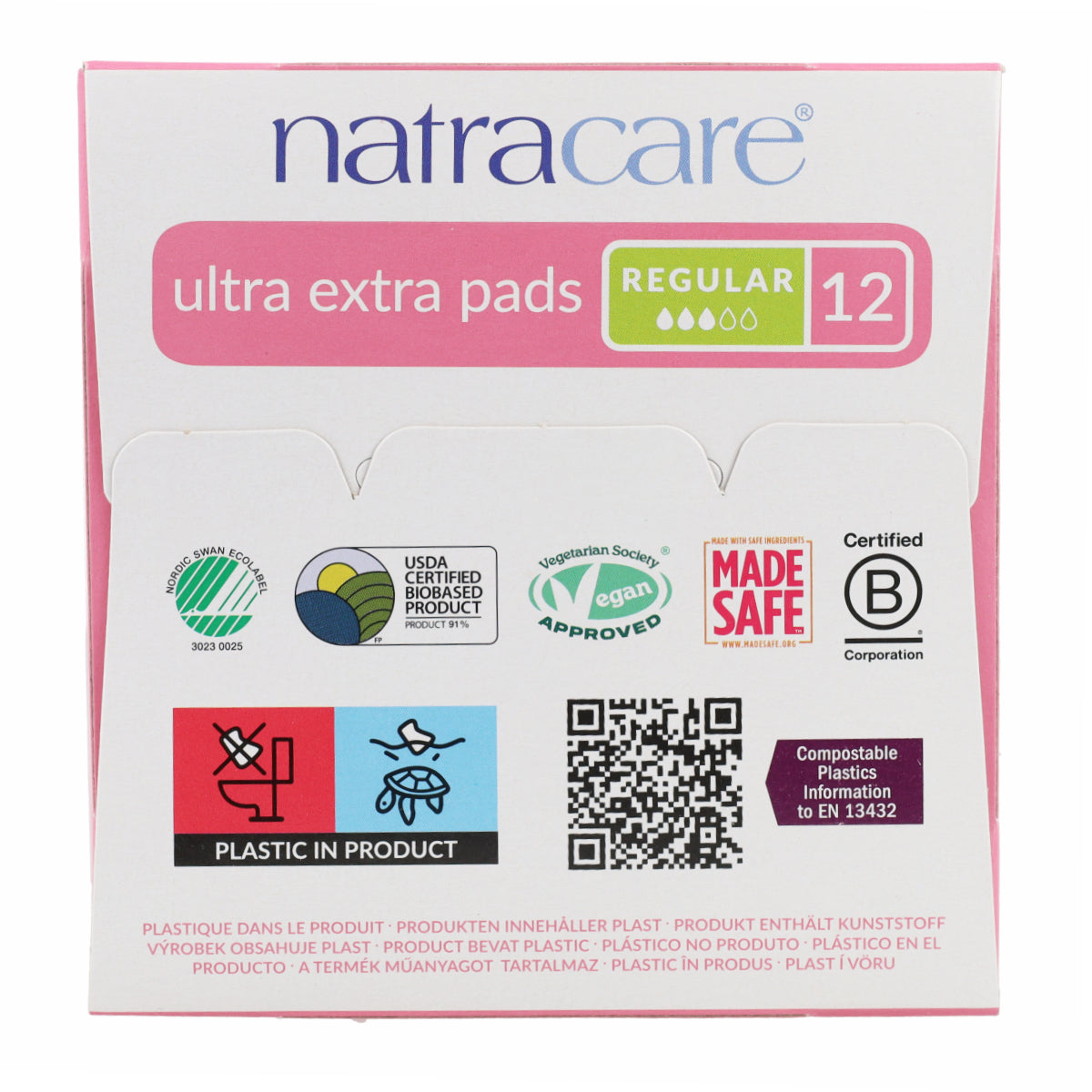 Compresa ultra extra normal con alas bio Natracare 12 Uds