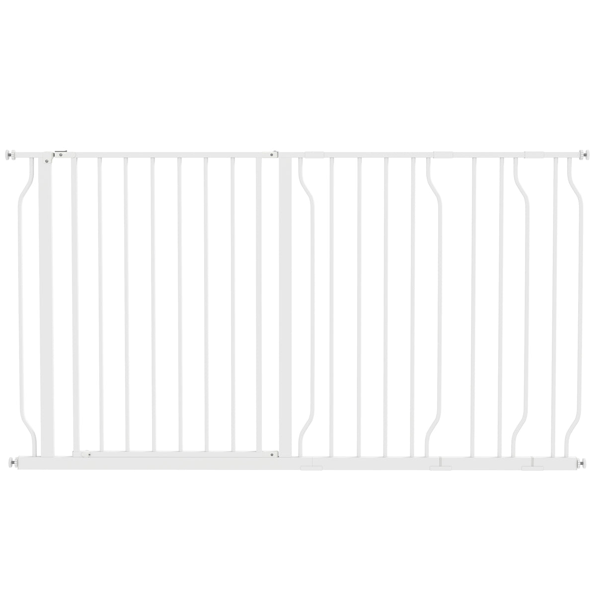 Pawhut Barrera De Seguridad De Perros Para Escaleras 75-145 Cm Con 3 Extensiones_0