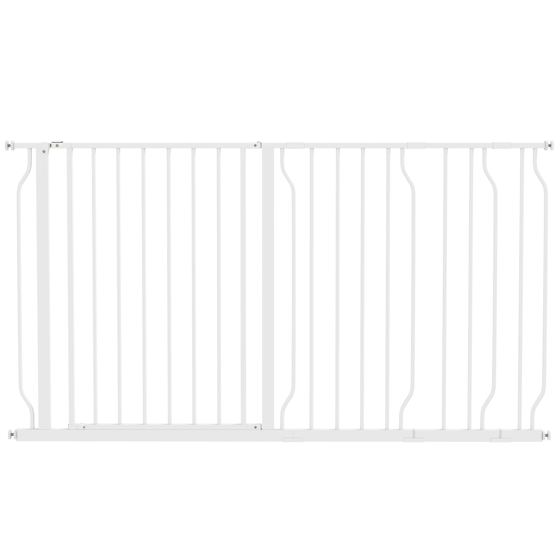 Pawhut Barrera De Seguridad De Perros Para Escaleras 75-145 Cm Con 3 Extensiones_0