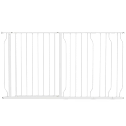 Pawhut Barrera De Seguridad De Perros Para Escaleras 75-145 Cm Con 3 Extensiones_0