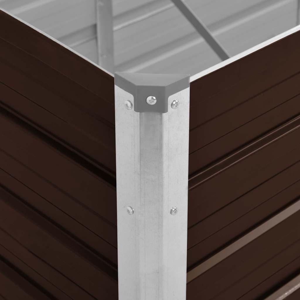 Arriate De Acero Galvanizado Marrón 160x40x45 Cm_5