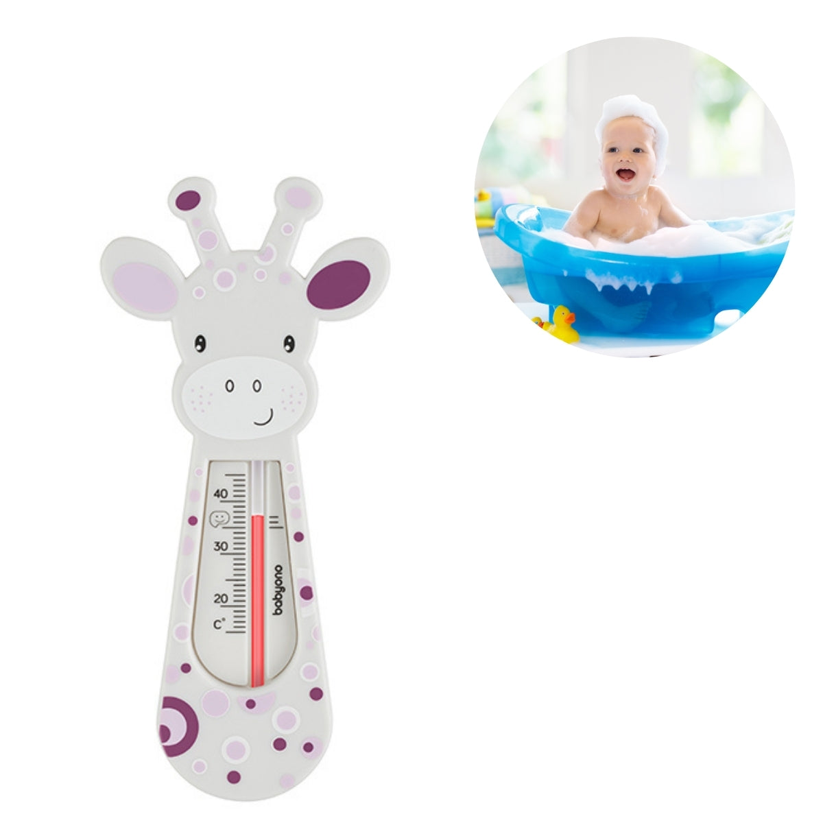 Termometro Del Agua Para Bebés Girafa Lila_2