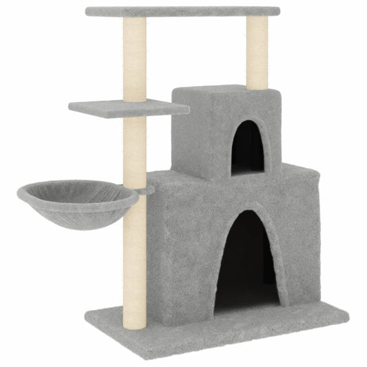 Rascador Para Gatos Con Postes De Sisal Gris Claro 83 Cm_0