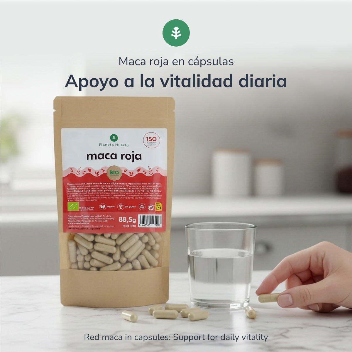 Maca Roja BIO Planeta Huerto 150 cápsulas