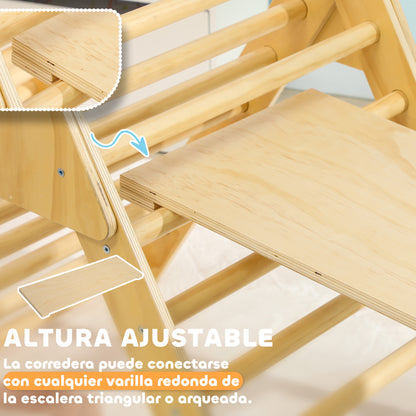 Aiyaplay Triángulo De Escalada De Madera Con Rampa Escalador De Arco Natural_5