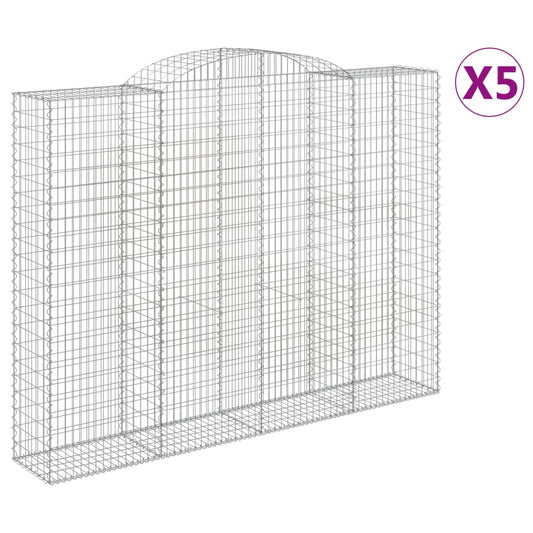 Cestas De Gaviones 5 Uds Forma De Arco Hierro 300x50x220/240 Cm_0