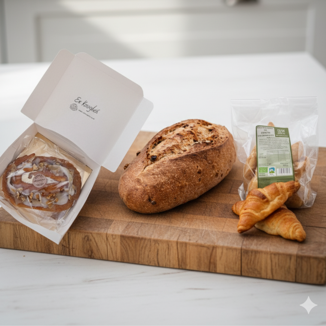 Pack Eco: 1 Pan Oval Pasas Y Nueces, 1 Mini Es Kringles, 1 Croissants De Espelta Mantequilla_1