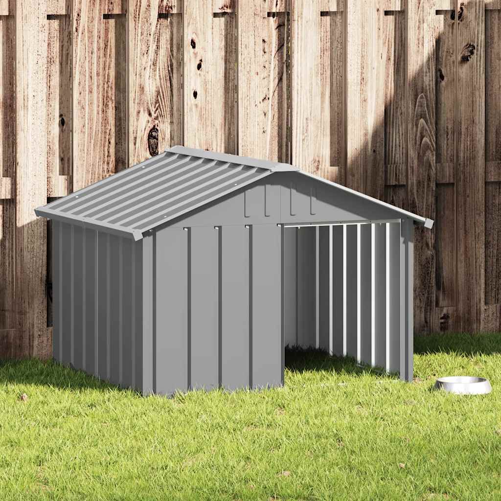 Casa Para Perros Acero Galvanizado Gris 116,5x153x81,5 Cm_1