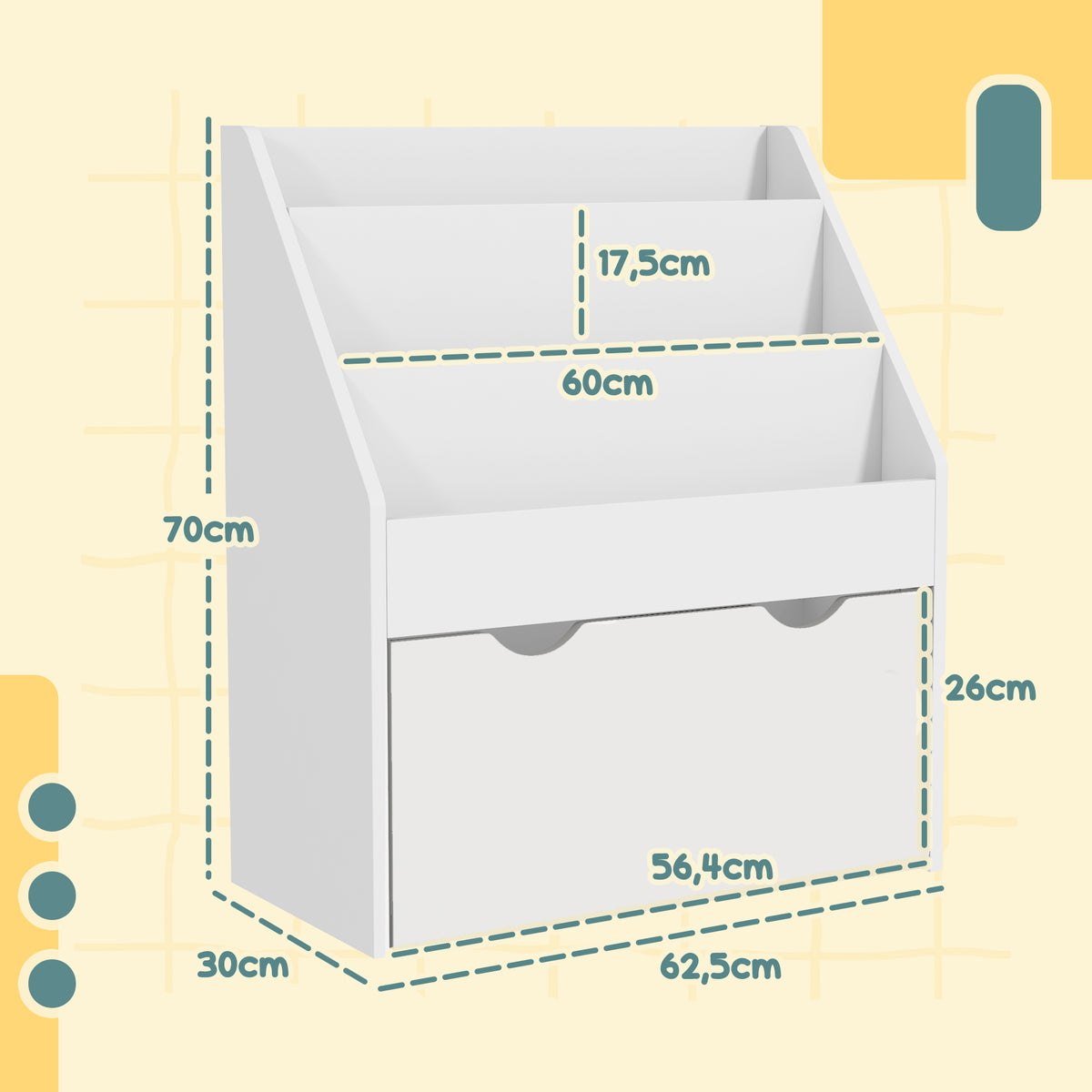Estante De Brinquedos Aiyaplay Mdf Branco 62,5x30x70 Cm 311-075v80wt_2