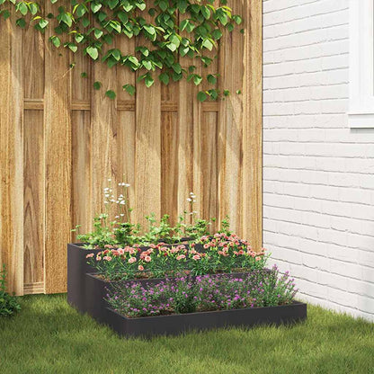 Macetero De Jardín Negro 90 X 90 X 35 Cm Acero Laminado En Frío_1