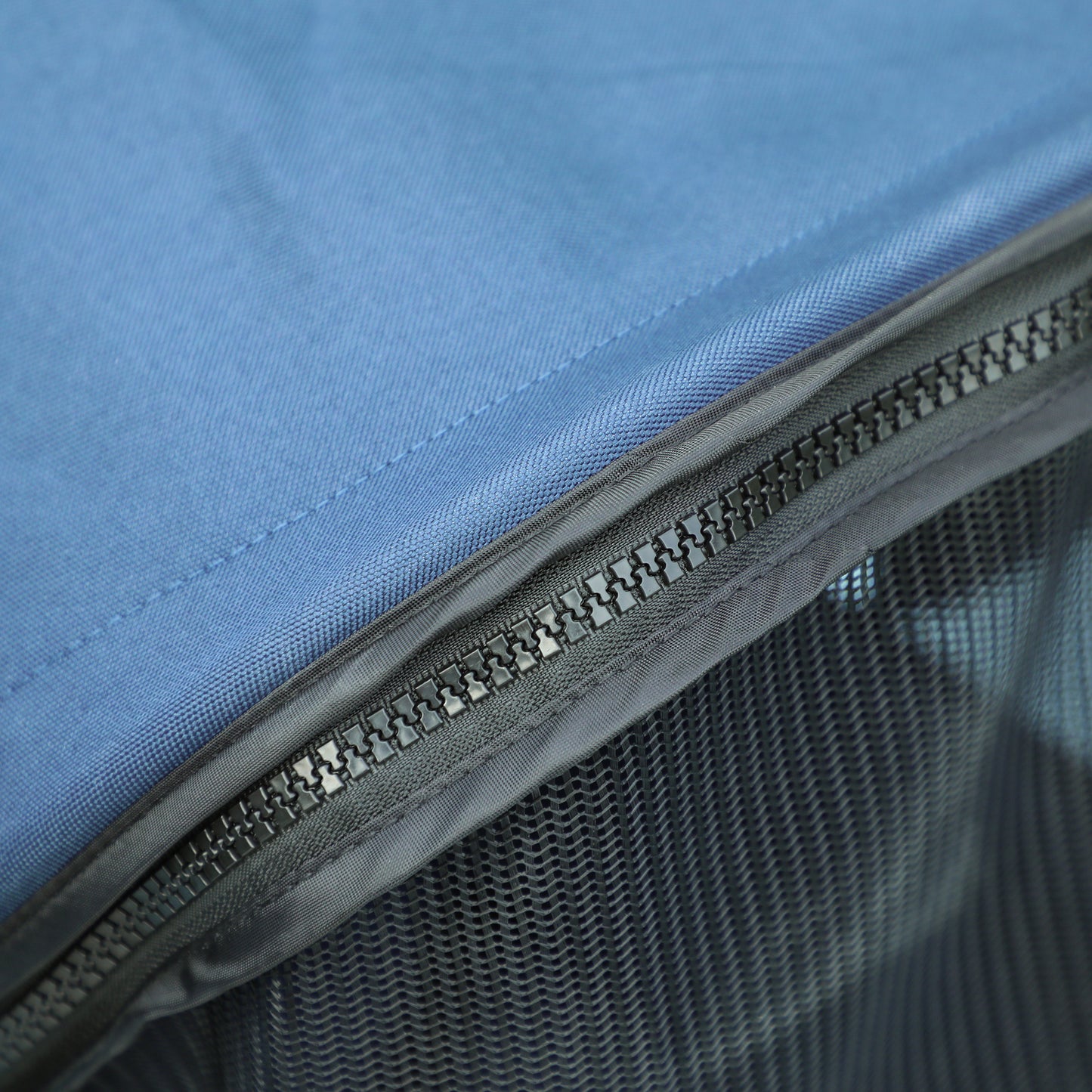 Pawhut Carrito Para Perros Plegable Con Toldo Ajustable 75x45x97 Cm Azul_4