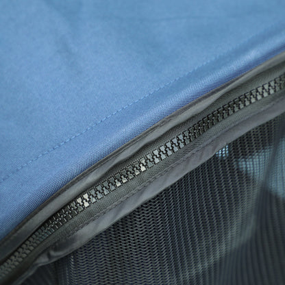 Pawhut Carrito Para Perros Plegable Con Toldo Ajustable 75x45x97 Cm Azul_4