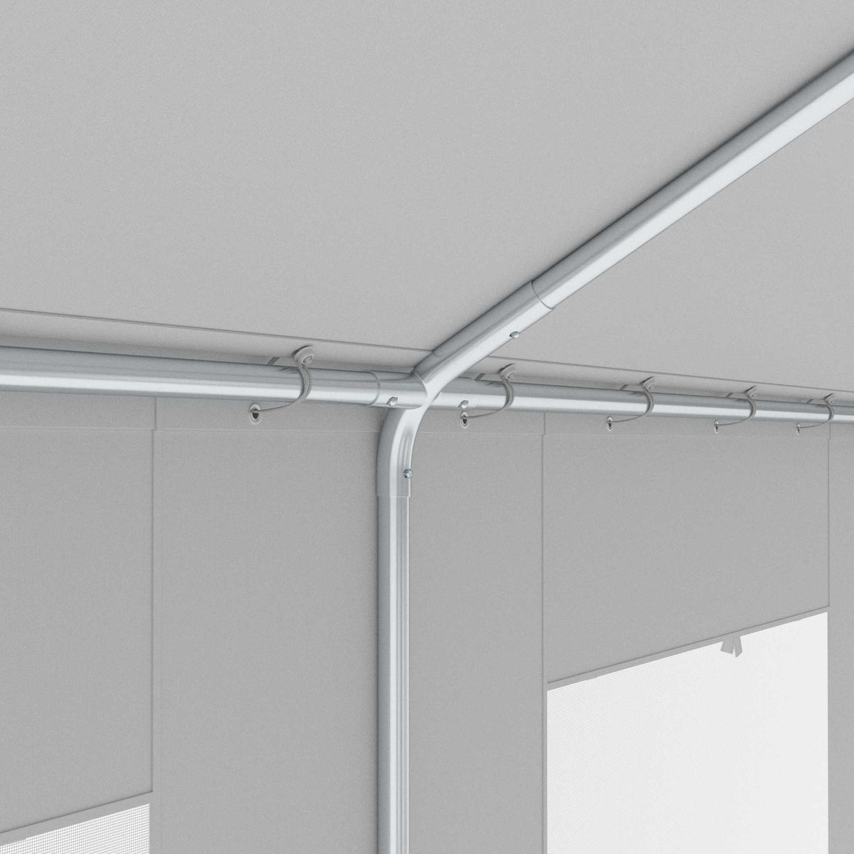 Outsunny Carpa Garaje 3x6 M Impermeable Con Puerta Enrollable Y Ventanas Blanco_4
