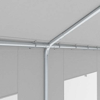 Outsunny Carpa Garaje 3x6 M Impermeable Con Puerta Enrollable Y Ventanas Blanco_4