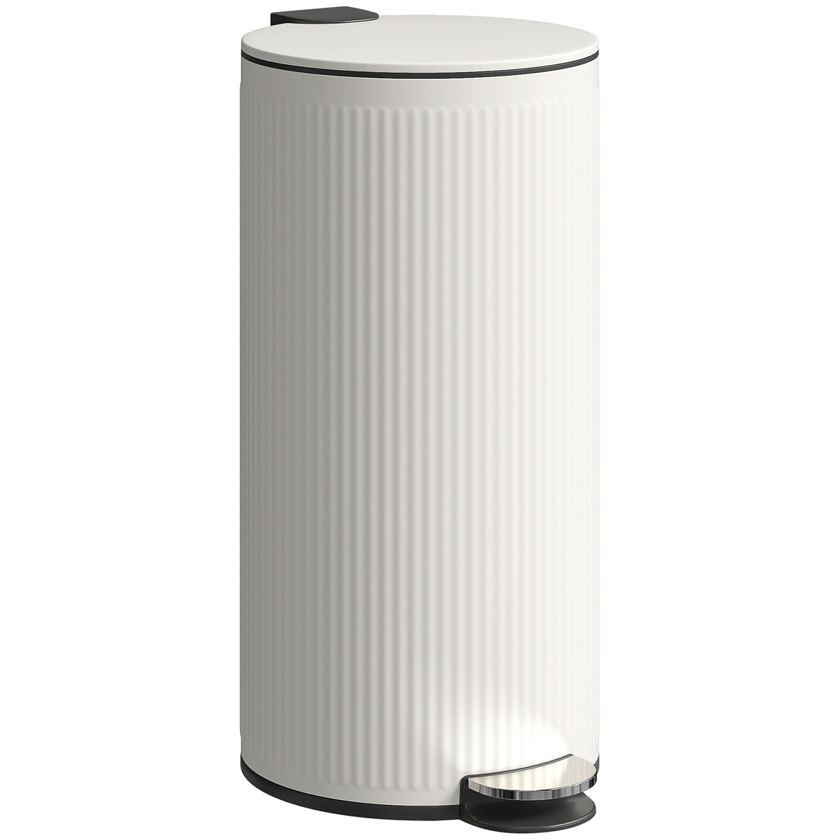 Balde De Lixo Homcom Metal E Plástico Creme Branco 36x30x60,5 Cm 851-063v00cw_0