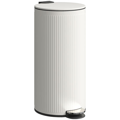 Balde De Lixo Homcom Metal E Plástico Creme Branco 36x30x60,5 Cm 851-063v00cw_0