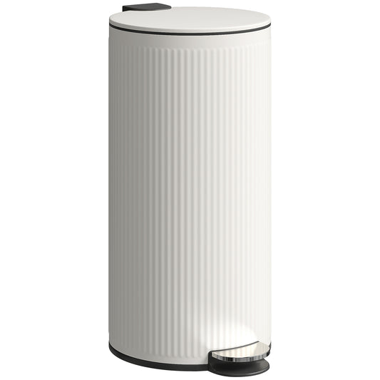 Balde De Lixo Homcom Metal E Plástico Creme Branco 36x30x60,5 Cm 851-063v00cw_0