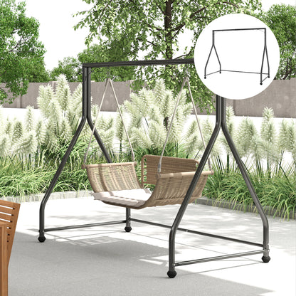 Outsunny Soporte Para Columpio De Acero Carga 360 Kg 210x117x175 Cm Negro_1