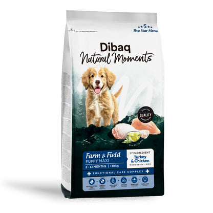 Dibaq Natural Moments 5 Star Pavo Y Pollo Cachorro Razas Grandes 12 Kg_0