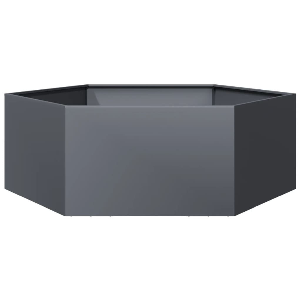 Jardinera Hexagonal Acero Gris Antracita 138x120x45 Cm_5