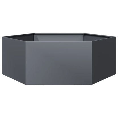 Jardinera Hexagonal Acero Gris Antracita 138x120x45 Cm_5