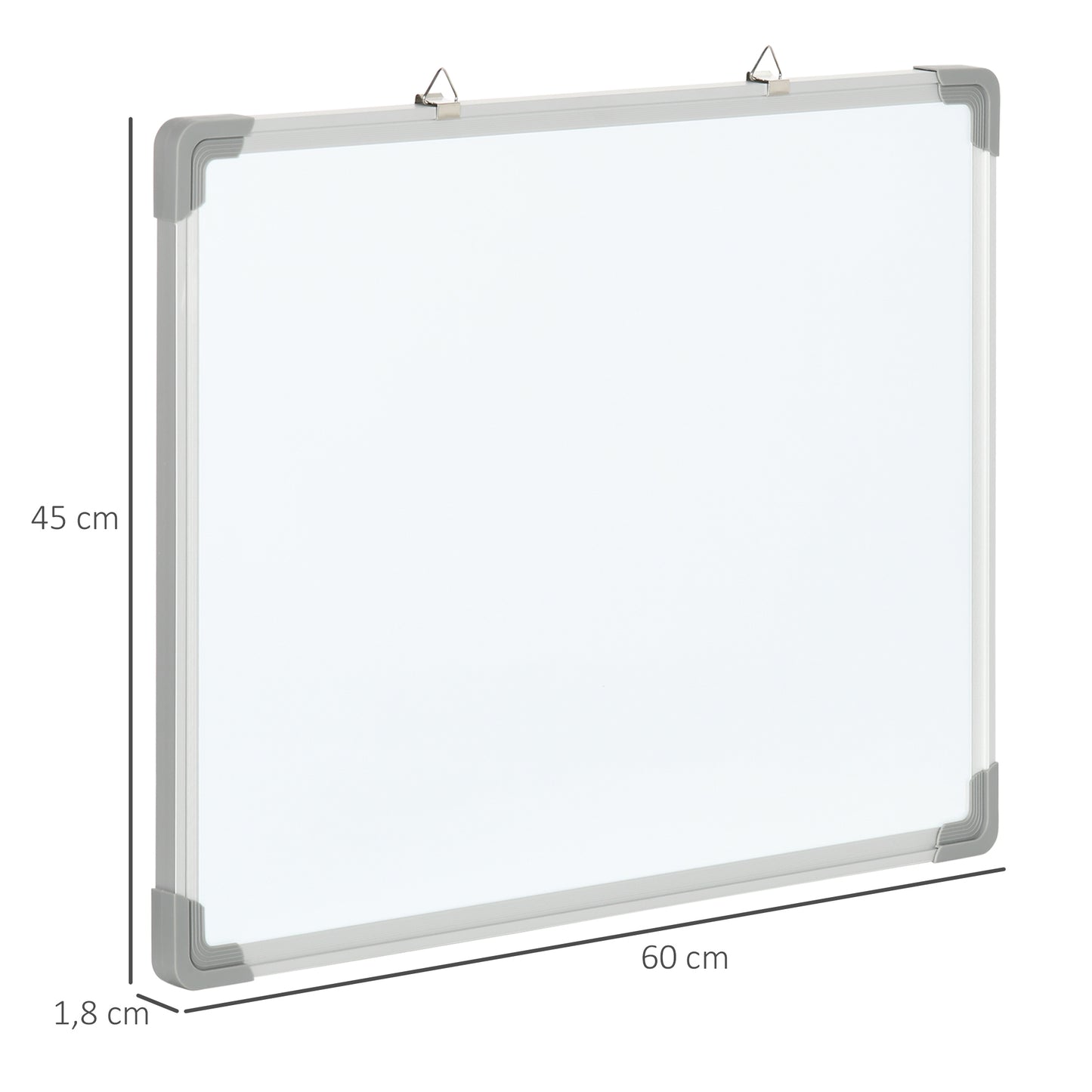 Homcom Pizarra Magnética Con Marco De Aleación Aluminio 60x45 Cm Borrado En Seco_2