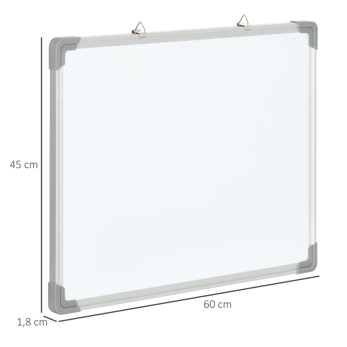 Homcom Pizarra Magnética Con Marco De Aleación Aluminio 60x45 Cm Borrado En Seco_2