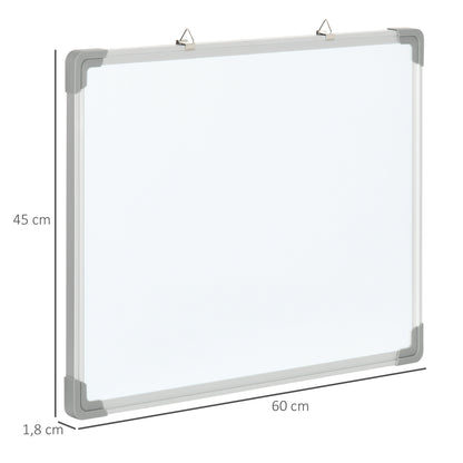 Homcom Pizarra Magnética Con Marco De Aleación Aluminio 60x45 Cm Borrado En Seco_2