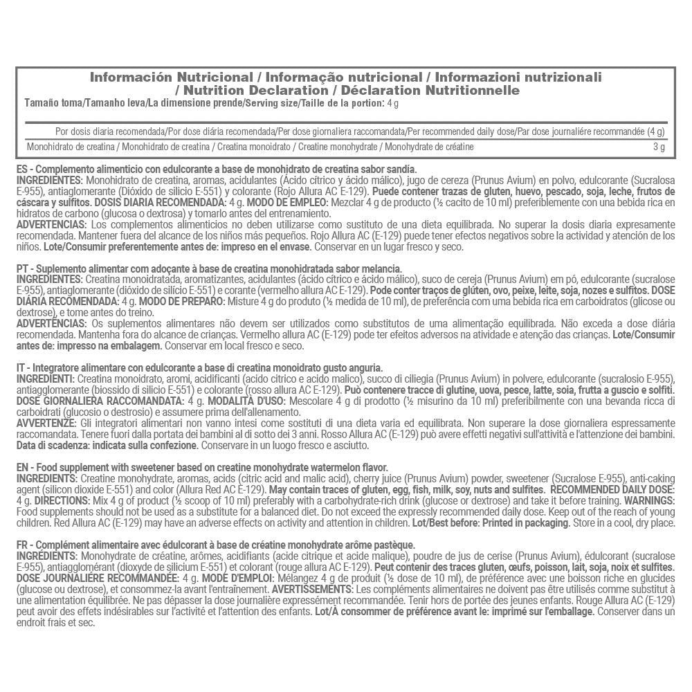 Creatina Monohidrato 200 Mesh - 500g - Sandias De Gominola - Aumento De La Masa Muscular - Masmusculo_4