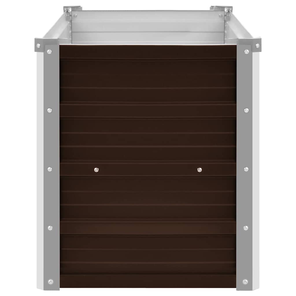 Arriate De Acero Galvanizado Marrón 100x40x45 Cm_4