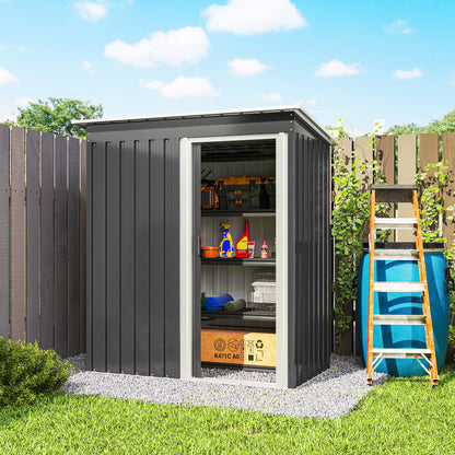 Outsunny Cobertizo De Jardín Exterior 1,2 M² 163x89x182cm Puerta Corredera Negro_4