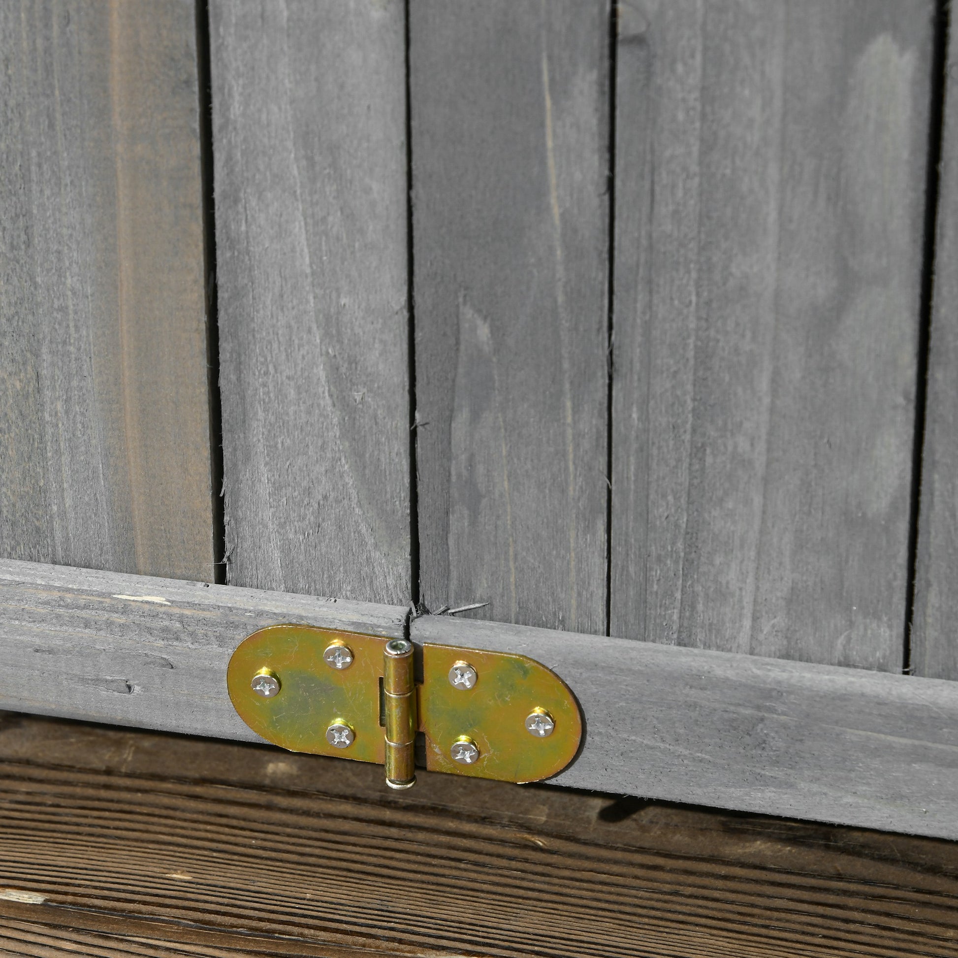 Outsunny Jardinera De Madera Plegable Con 4 Patas 70x30x25 Cm Gris_4