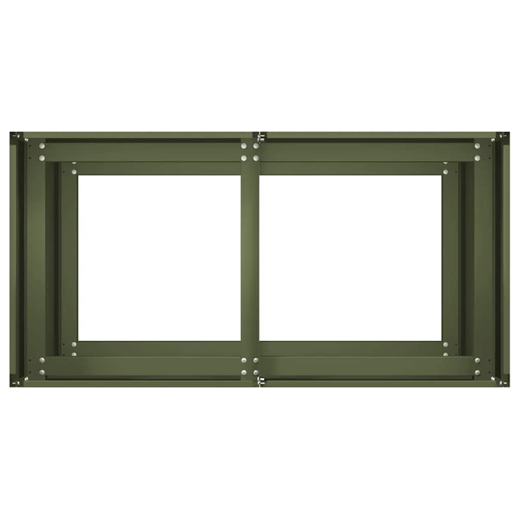 Jardinera De Acero Laminado En Frío Verde Oliva 80x40x80 Cm_4