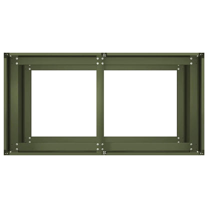 Jardinera De Acero Laminado En Frío Verde Oliva 80x40x80 Cm_4