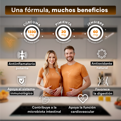Pack 2x Cúrcuma + Jengibre Y Pimienta Negra Sevens Nutrition. Antiinflamatorio Y Salud Articular._2