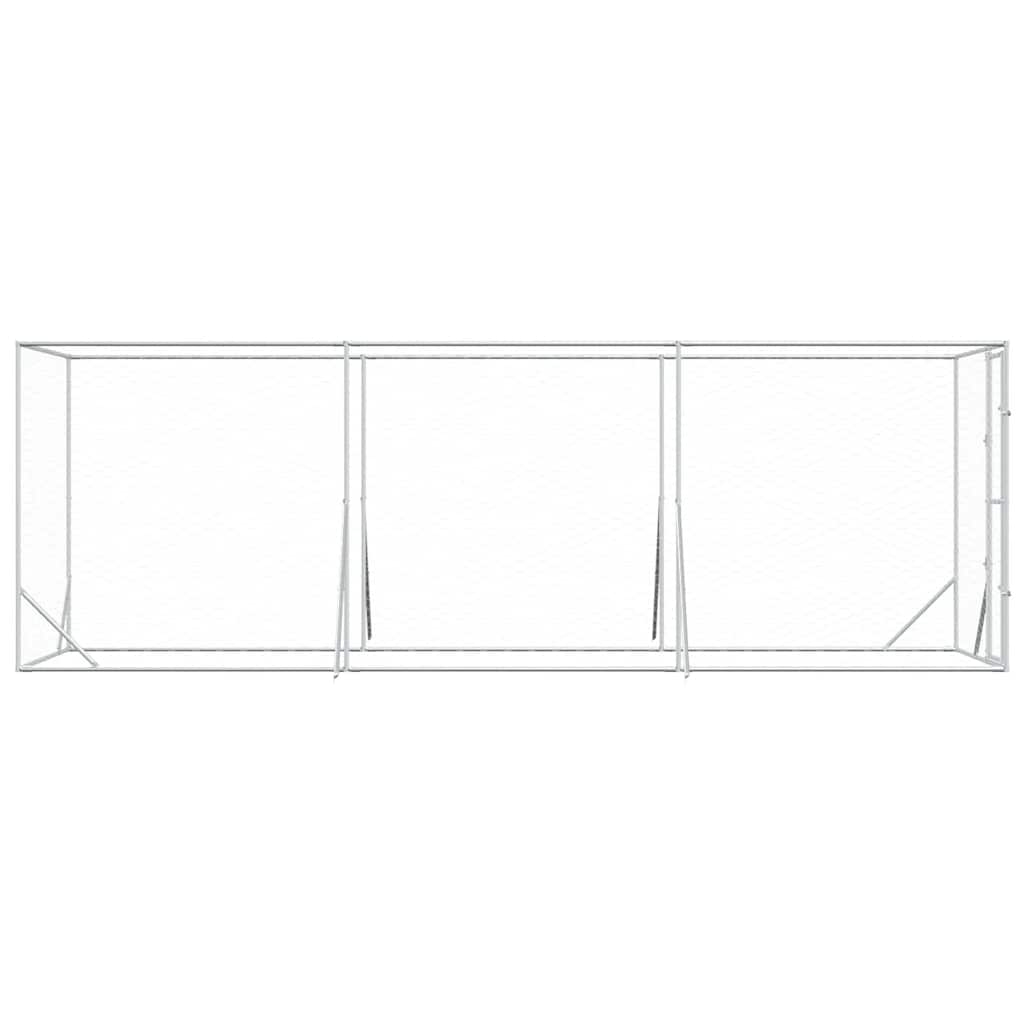 Perrera De Exterior Acero Galvanizado Plateado 2x6x2 M_4