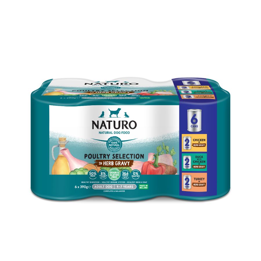 Naturo Comida Humeda Perro Multipack Sabores 390g X 6 Latas_0