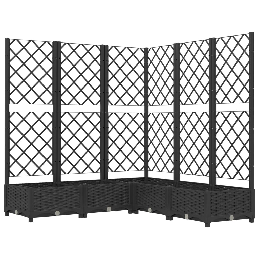 Jardinera Con Enrejado Pp Negro 120x120x121,5 Cm_0