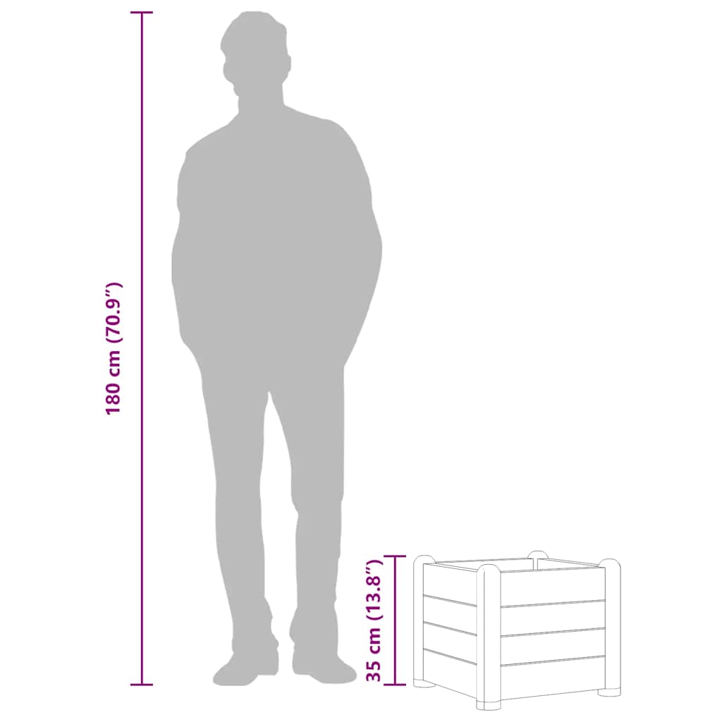 Arriate De Jardín Pp Gris Piedra 43x43x35 Cm_5